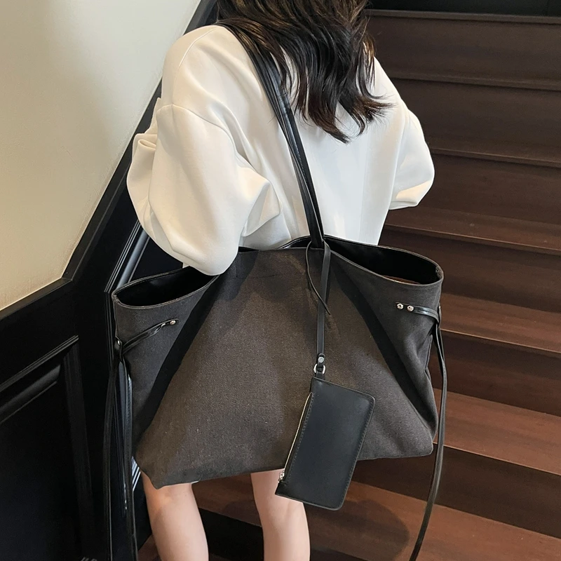 Casual Vintage frauen Schulter Tasche Mode Weibliche Leinwand Tragbare Handtaschen Große kapazität Reise Laptop Tragetaschen für dame – Detail 9