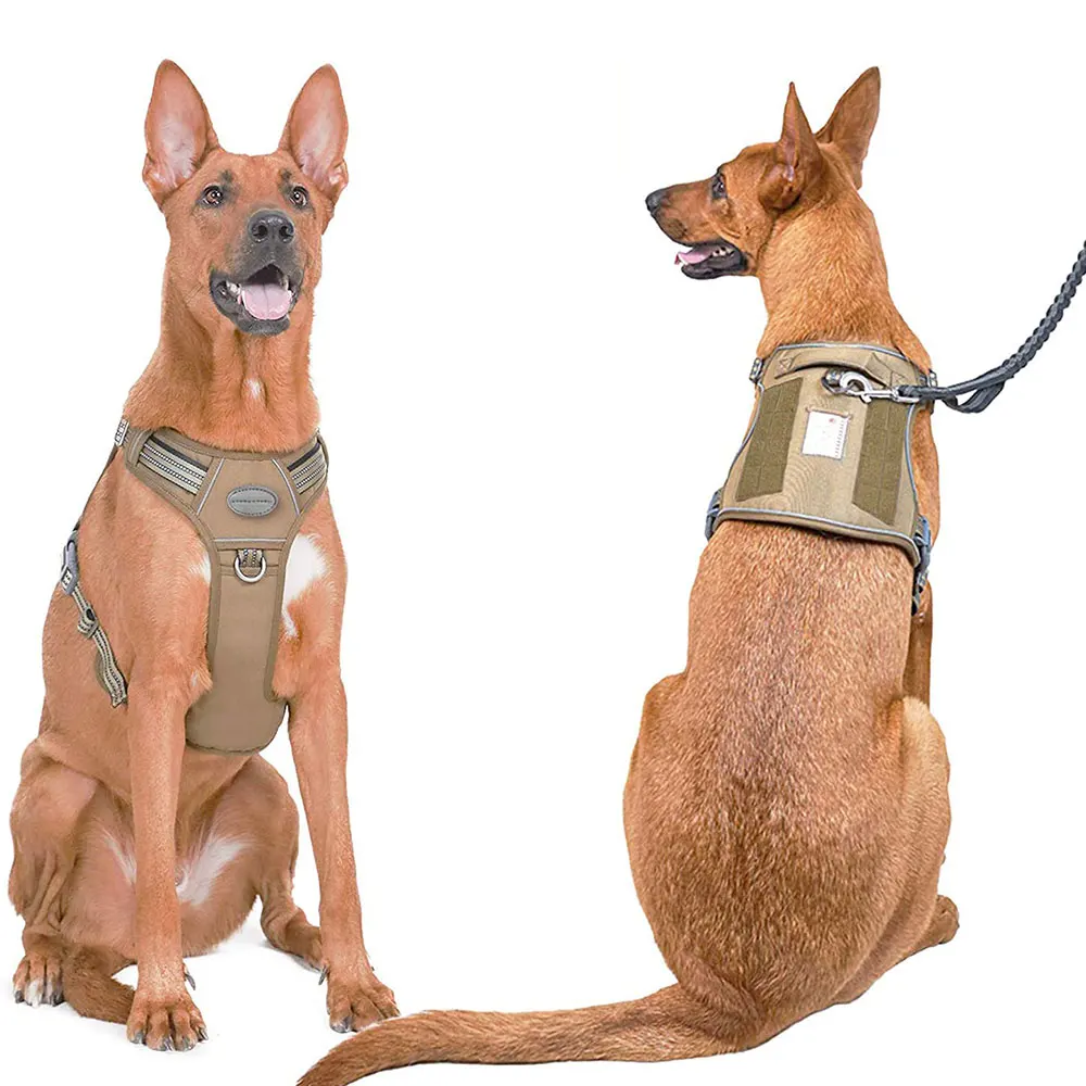Reflective Tactical Harness For Large Small Dogs Training Vest Leash Pet Harness And Leash Set For Dog Outdoor Adjustable Padded