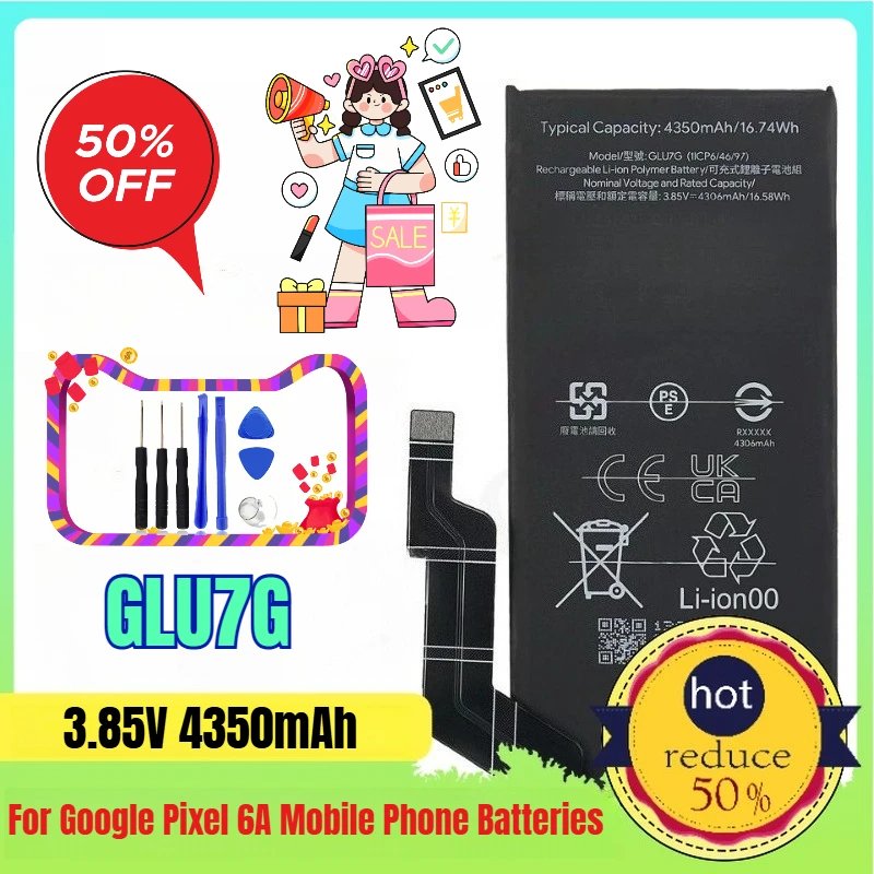 

4350mAh Suitable for Google Pixel 6A Cell GLU7G Mobile Phone Batteries