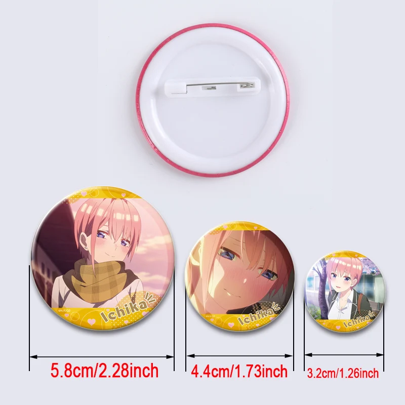 Anime The Quintessential Quintuplets Brooch Pin Cartoon Figure Nakano Yotsuba/Nino Button Pin Cosplay Souvenir Fans Gift Badge