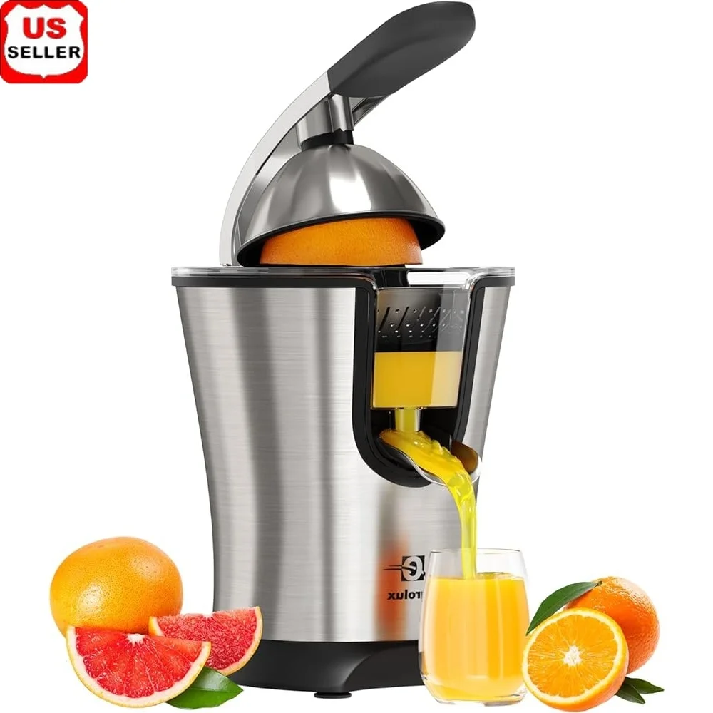 

Premium Electric Citrus Juicer Stainless Steel Squeezer Powerful Motor Soft Grip Handle Auto-On Off Quiet Operation Seedless