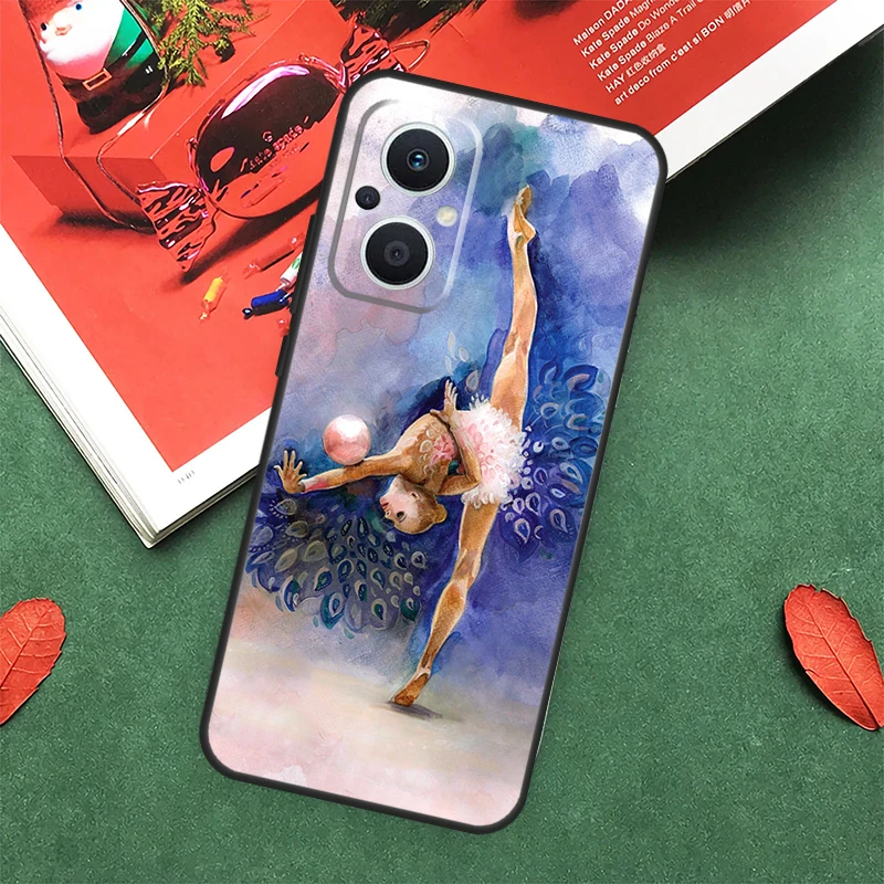 Gymnastics Oil Painting Case For OPPO Reno 10 Pro 8T 4Z 5Z 4 5 6 7 8 Lite OPPO Find X5 X6 Pro X3 Neo X2 Lite Cover