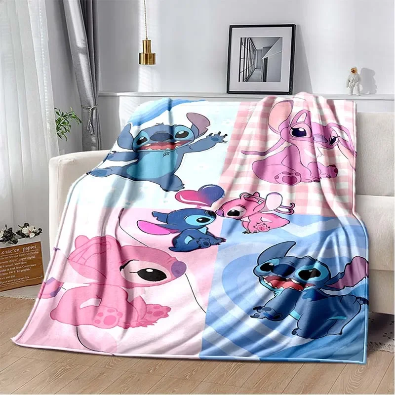 Disney Stitch Custom Blanket Flannel Fluffy Fleece Throw Camping Blankets for Children Sofa Throw Thin Blanket  Fashion Gift