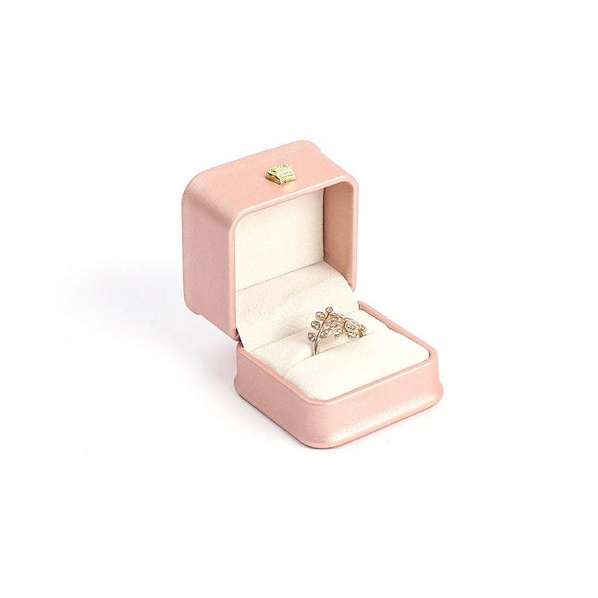 PU Leather Ring Box with Velvet Lining