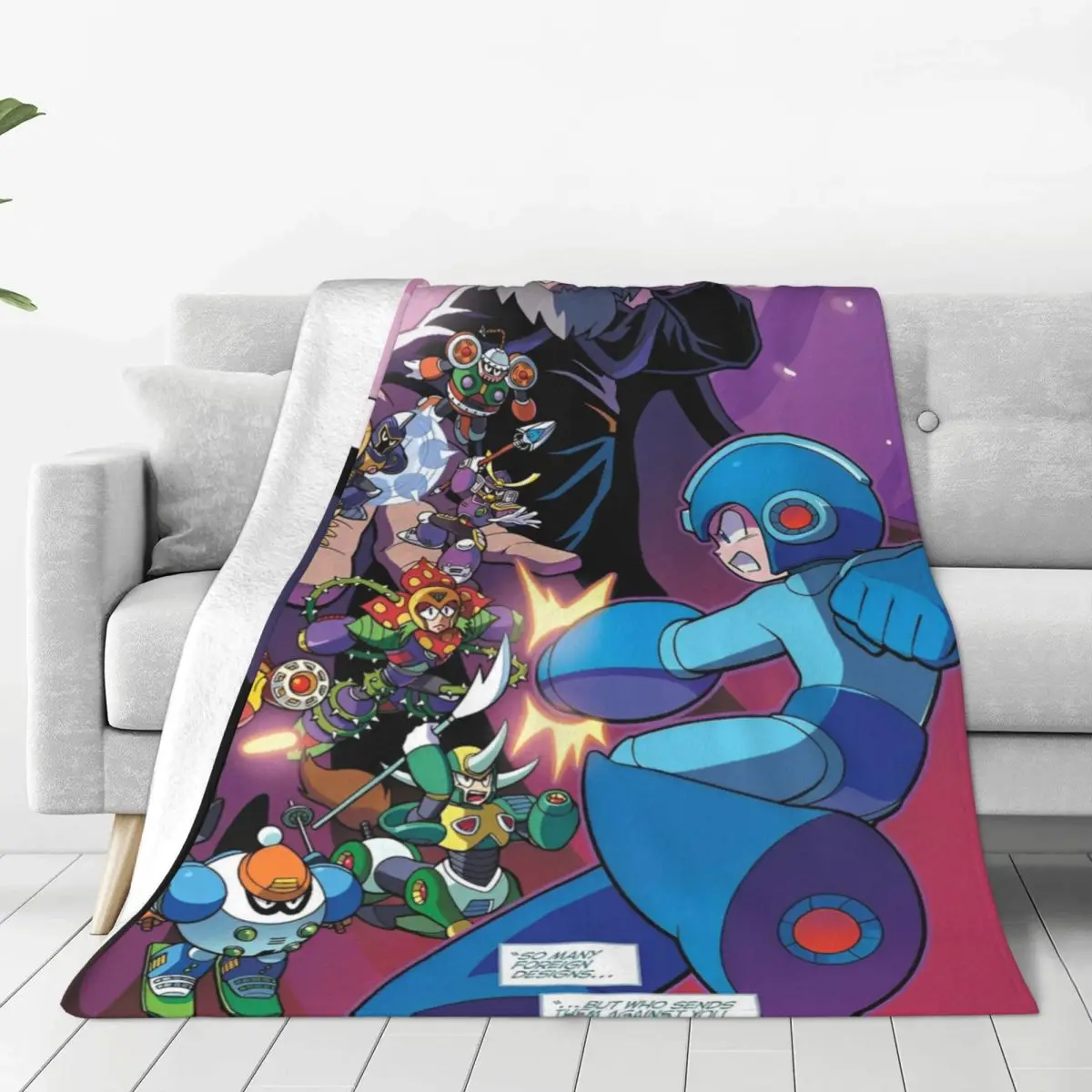 Mega Man Cartoon Rockman Game Blanket Robot Masters Flannel Funny Breathable Throw Blanket Covering Sofa Autumn/Winter Office