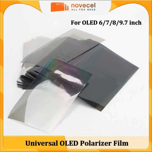 Novecel 10 szt. 9,7 "8" 7 "uniwersalna folia polaryzacyjna LCD OLED do Samsung Huawei wyświetlacz tabletu telefonicznego zakrzywiony ekran folia polaryzacyjna