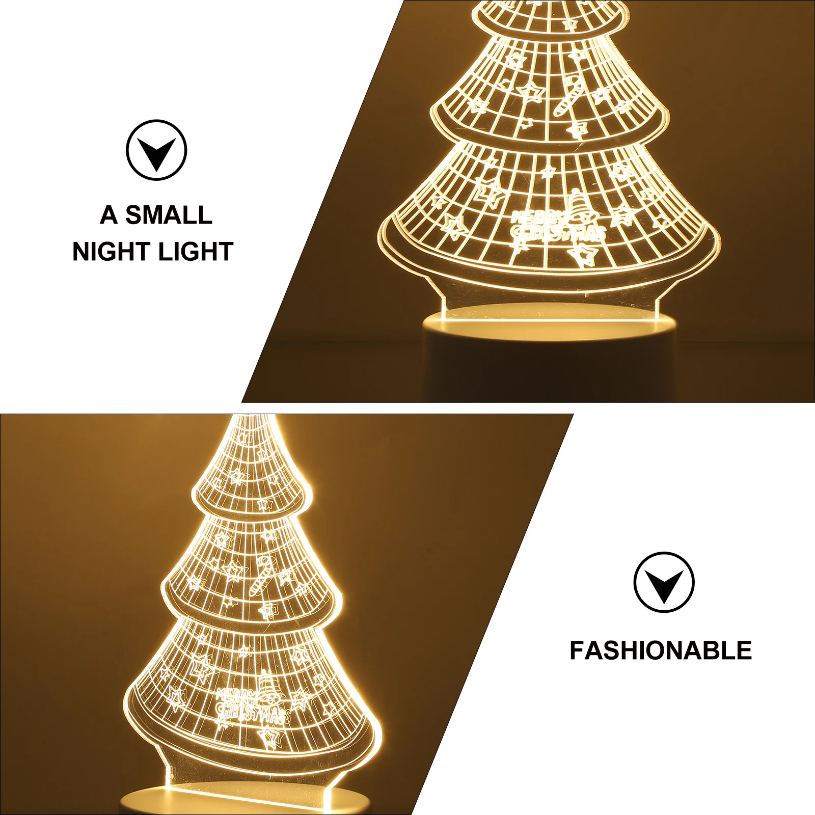 أنيقة 3D شجرة عيد الميلاد ضوء الليل ضوء دقيق تصميم رائع ديكور الحفلات رائعتين هدية عيد الميلاد مصباح طاولة جميل #5