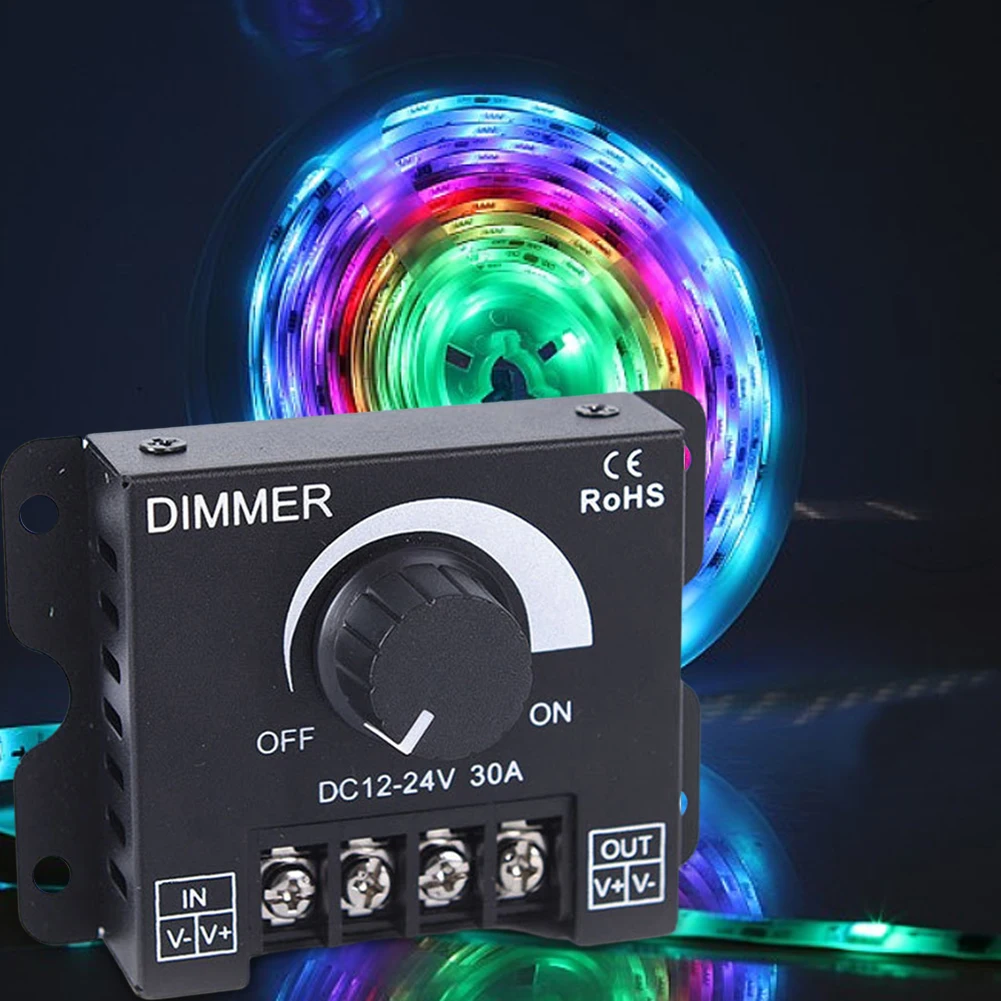 LED باهتة 30A DC12V 24 فولت 360 واط تشغيل/إيقاف التبديل مصباح ليد قطاع باهتة وحدة تحكم لخاصية تخفيض الإضاءة لشرائط ضوء LED لون واحد