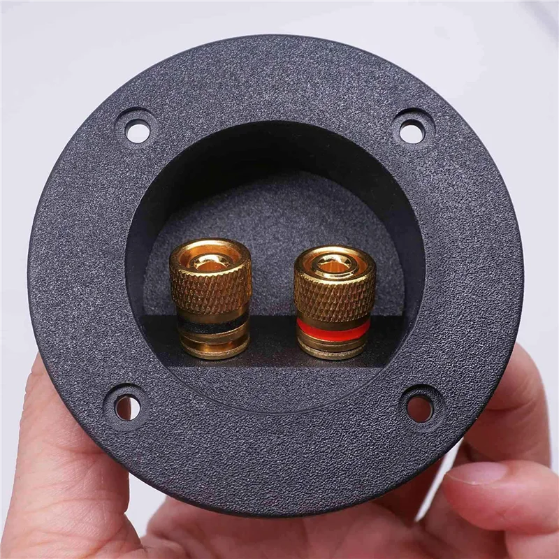 SCLS 6 Pcs DIY Home Car Stereo 2-Way Speaker Box Terminal Binding Post Round Spring Cup Connectors Subwoofer Plugs (Black)