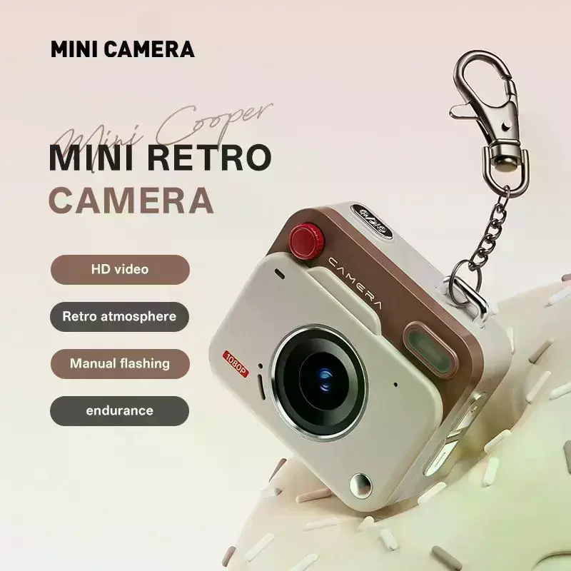 

2026 New Thumb Pocket CCD Digital Camera HD Retro Mini Camera Portable Keychain Camera Outdoor Travel Photo Recorder Gift