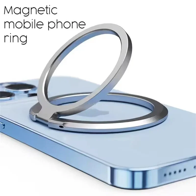 360 metal magnético anel do telefone móvel titular aperto suporte ajustável para magsafe suporte iphone samsung dobrável mac suporte seguro