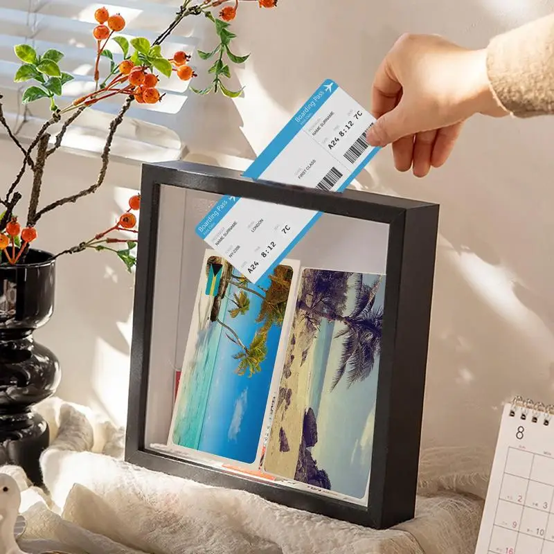 

Travel souvenir box transparent postcard storage box photo frame suitable for concerts and airline tickets souvenir storage