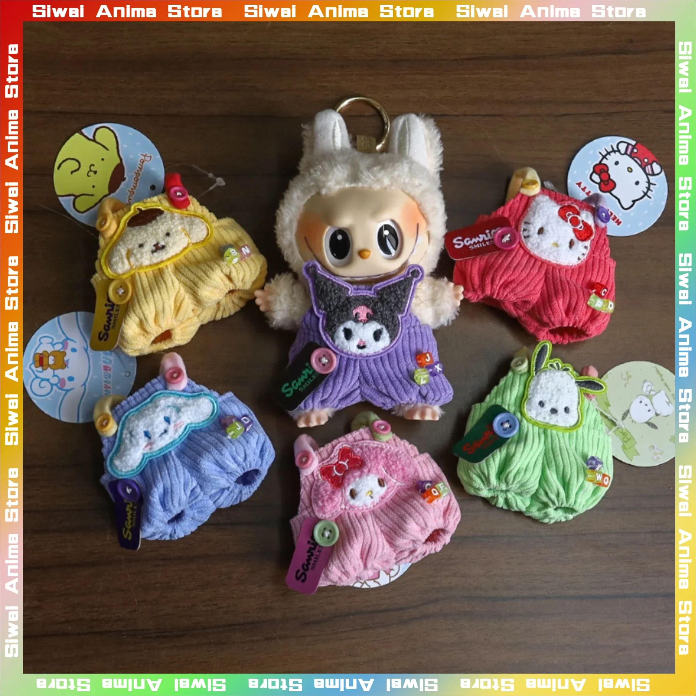 

2025 Sanrio Doll Clothing for V1 V2 Labubu Kawaii Anime Hello Kitty Melody Kuromi Doll Clothes Toys CuteDoll Accessories Gift