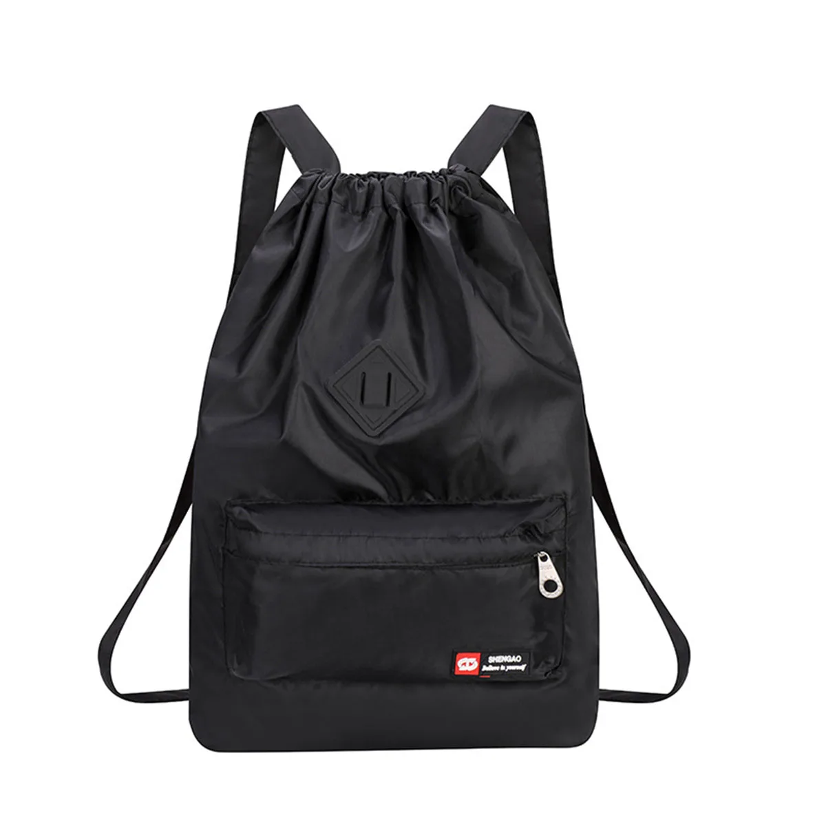 Women's Outdoor Oxford Cloth Drawstring Bag Lightweight Nylon Sports Travel Backpack Large Capacity Versatile Hiking Bag