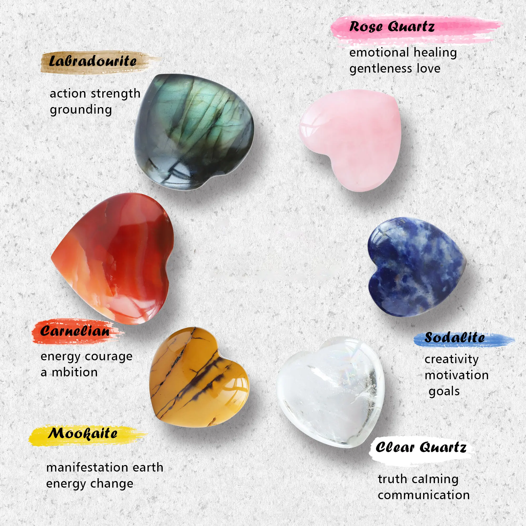30mm Natural Heart Shape Statue Crystal Stone Reiki Healing Love Ornament Chakra Carving Figurine Home Decor Mineral Gem Gift