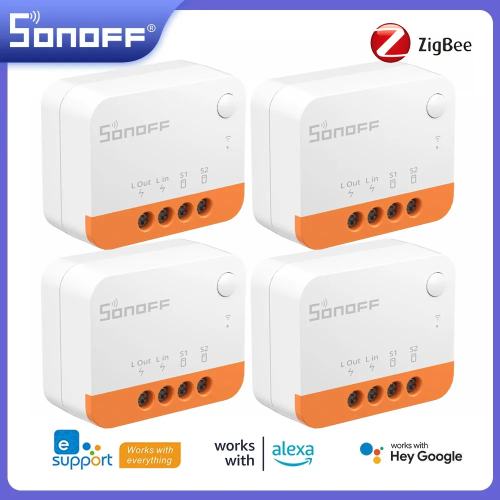 1-5PCS SONOFF ZBMINI L2 Zigbee Switch No Neutral Wire Required Smart Home Wireless 2 Way Module Switch EWeLink APP Control