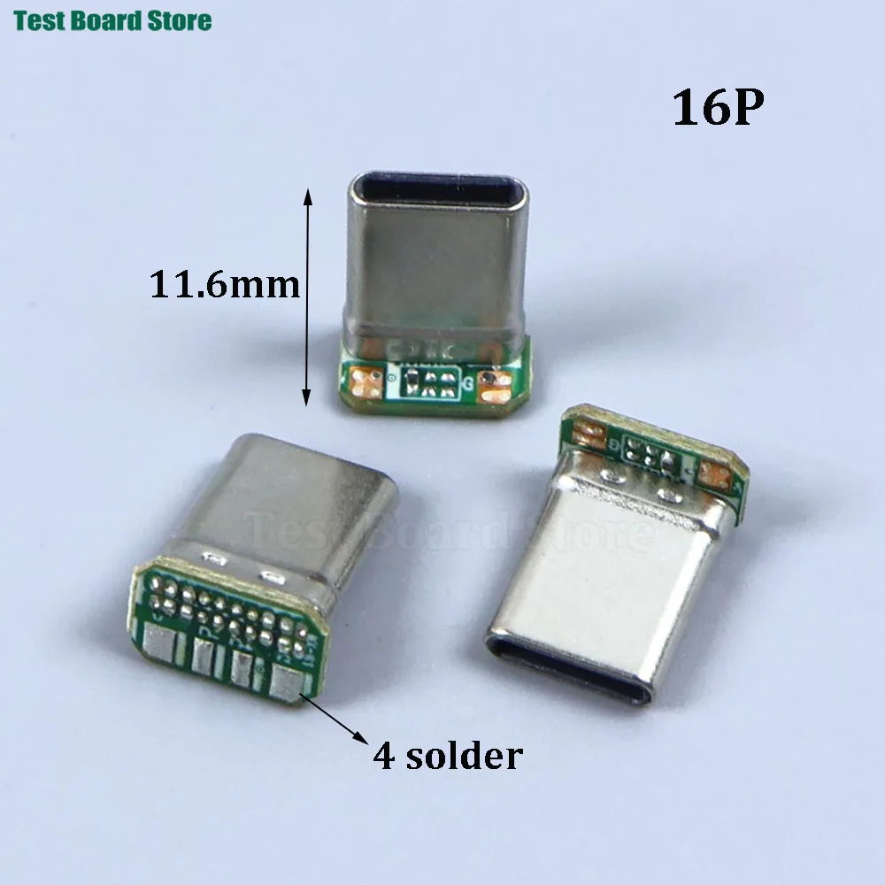 2/5/10 Stück USB Typ-C Stecker 16P Vertikaler Daten-Ladeanschluss mit 2/3/4/5/6 Schweiß-PCB-USB-Platinenanschluss 16P USB-C Steckverbinder – Detail 5