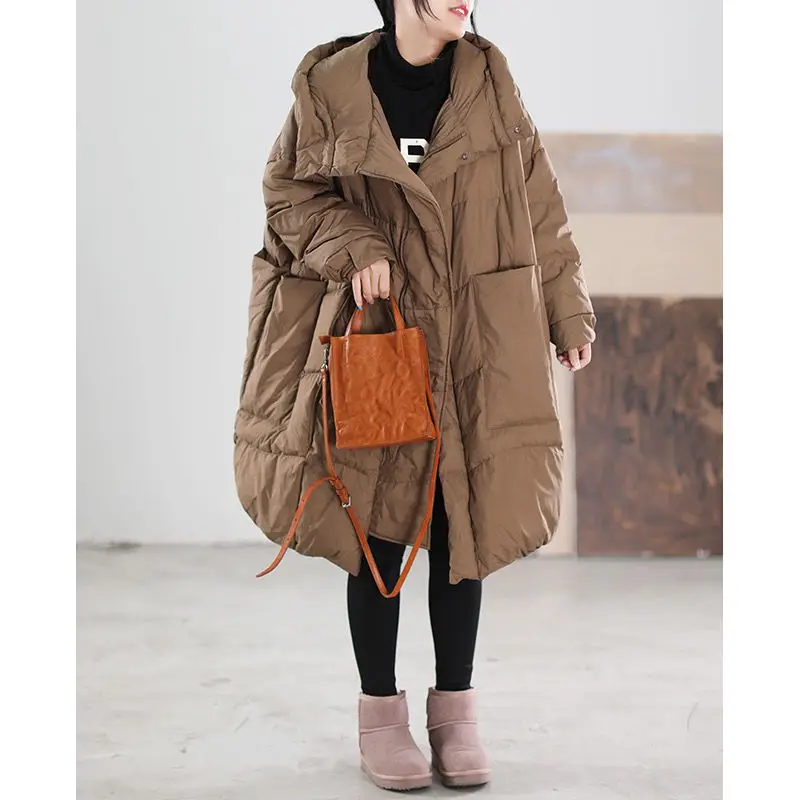 2024 Fashion Winter New Women\'s Down Jacket Loose Commuting Leisure Oversize White Duck Down Parkas