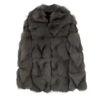 (Fox Beauty) Nuovo cappotto in erba di pelliccia di volpe da donna, taglia media a lunga, pelliccia integrata, stile giovane, cappotto versatile e snellente