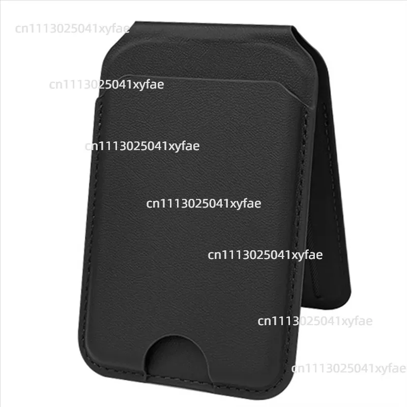 2-in-1 Magnetic Wallet Stand, PU Card Holder Compatible with iPhone 15/16 Series, Adjustable Design, Black
