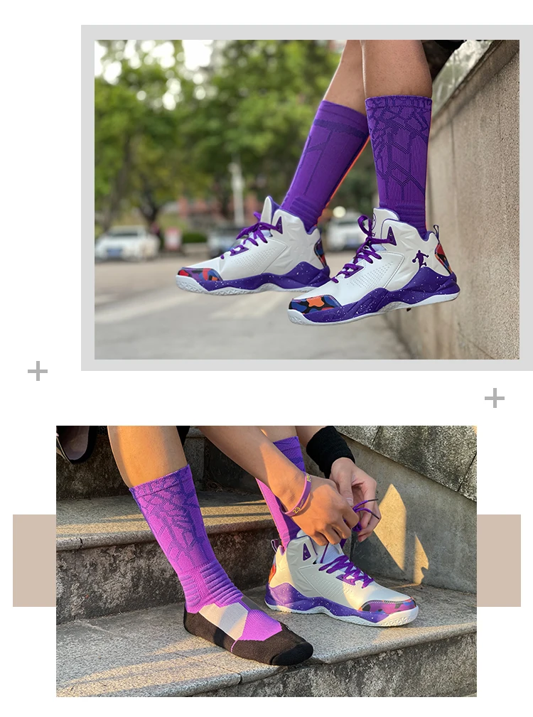 Basketball Socken Professionelle Outdoor Sport Lange Röhre Radfahren Männer Frauen Strümpfe Hohe Handtuch Anti Slip Basketball Socken Pack – Detail 2