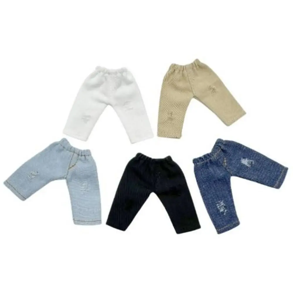 Moda bonecas calças jeans longas roupas casuais diy roupas artesanais 5 cores acessórios de roupas
