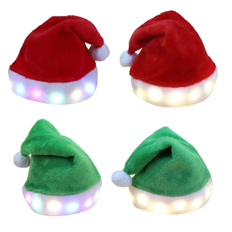 634C Festival Props Santa Caps Parents Kids Christmas Hat for Family Party Gathering