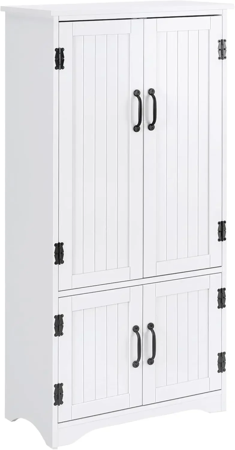 

Floor Storage Cabinet, Cupboard Organizer with Adjustable Shelves and 4-Doors for Dining Room