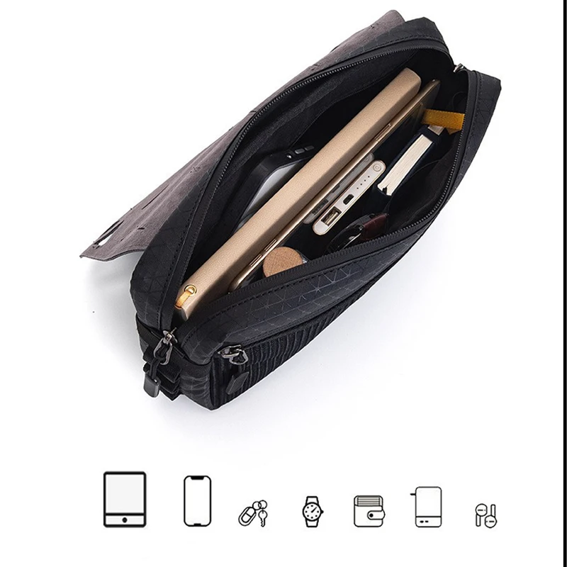 Premium Waterproof Shoulder Bag Black Nylon Cloth Casual Travel Personality Fashion Large Capacity Sling Chest Crossbody Bags