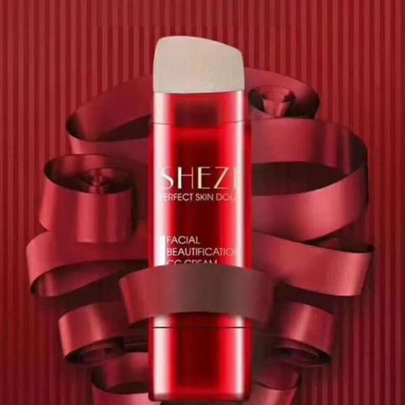 ชุดเซ็ต CC Cream SHEZI ขนาด 30 มล. และแปรงคอนซีลเลอร์ E6 สำหรับผิวสวยแบบตุ๊กตา ควบคุมความมัน รองพื้น CC Cream เครื่องมือแต่งหน้า