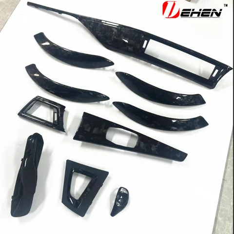 BMW 3 시리즈 F30 F32 F34 F36 M3 F80 M4 F82 F83 Alcantara 실제 탄소 섬유 기어베이스 손잡이 핸드 브레이크 계기판 트림