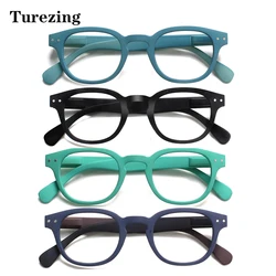 Turezing-Lunettes de lecture à charnière à ressort pour hommes et femmes, monture ronde rétro, lunettes décoratives, lunettes dioptriques HD, + 0 -- + 600