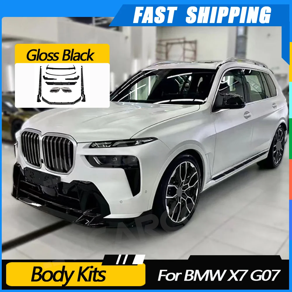 

JMCARCOOL Front Bumper Lip Rear Diffuser Splitter Roof Wing Rear Spoiler For BMW X7 G07 LCI Sport 2023+ Side Skirts Rocker