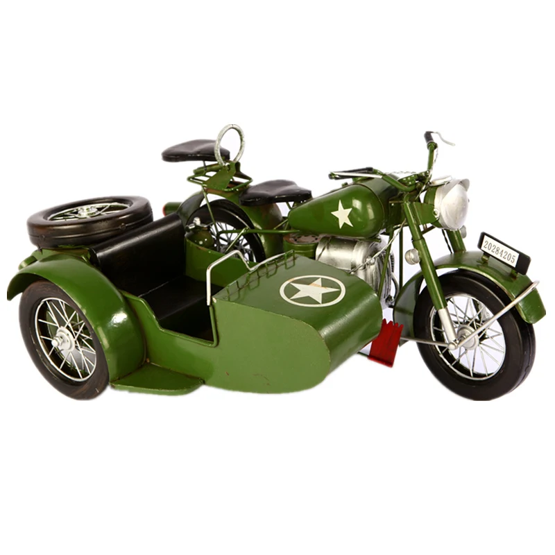 

American wrought iron three-wheeled motorcycle model retro creative home TV cabinet decorative gift