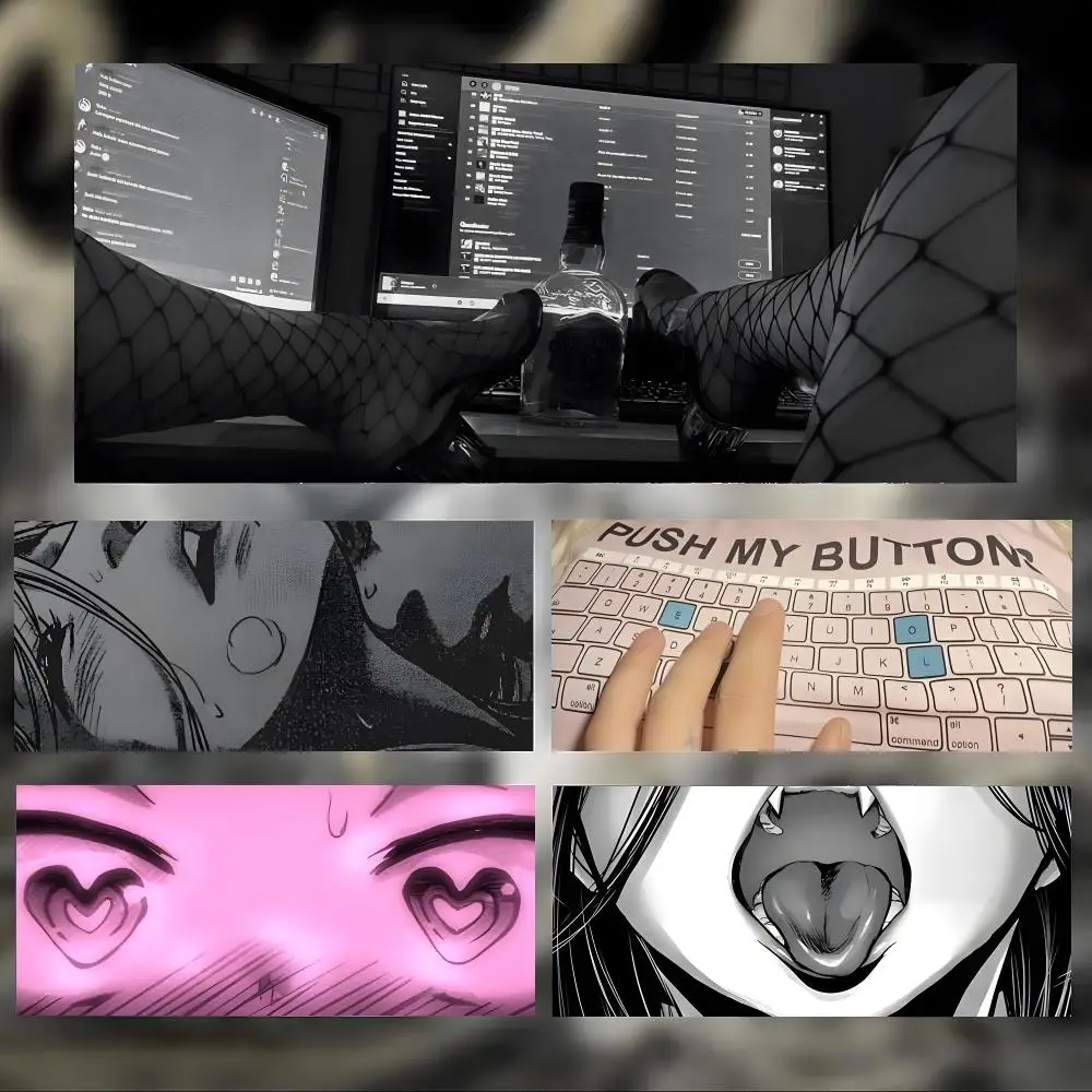 Adult Theme Sexy Hormonales +18 Mouse Pad Large Thick Desk Pad Stitched Edges Gaming Mouse Mat for PC