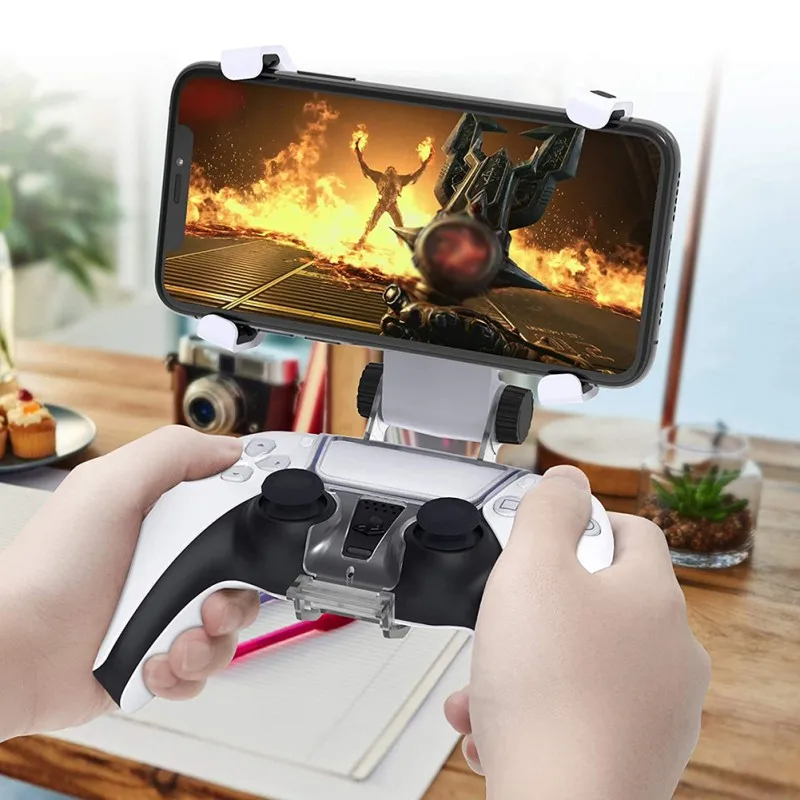 Soporte de Clip de controlador de teléfono para Sony PS5, soporte de Clip de controlador inalámbrico para teléfonos móviles, soporte ajustable para controladores de juego PS5