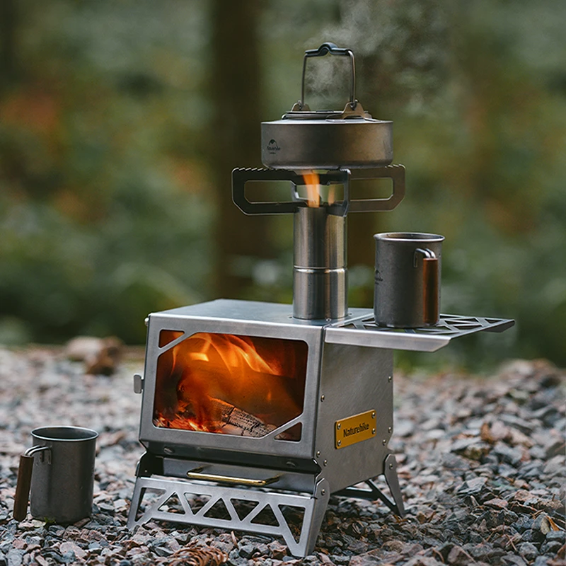 Naturehike Wood Stove Portable Foldable Stainless Steel Camping Stove Firewood Heating Grill Lightweight camping Barbecue Grill