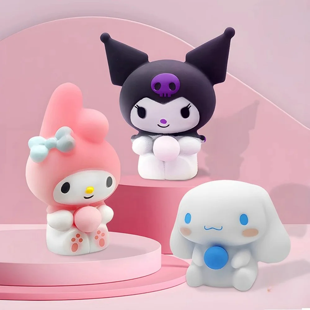 Anime Sanrio Decompression Kuromi Melody Cinnamoroll Stress Relief Cartoon Hand Pinch Toy Kawaii Soft Ornament Gift