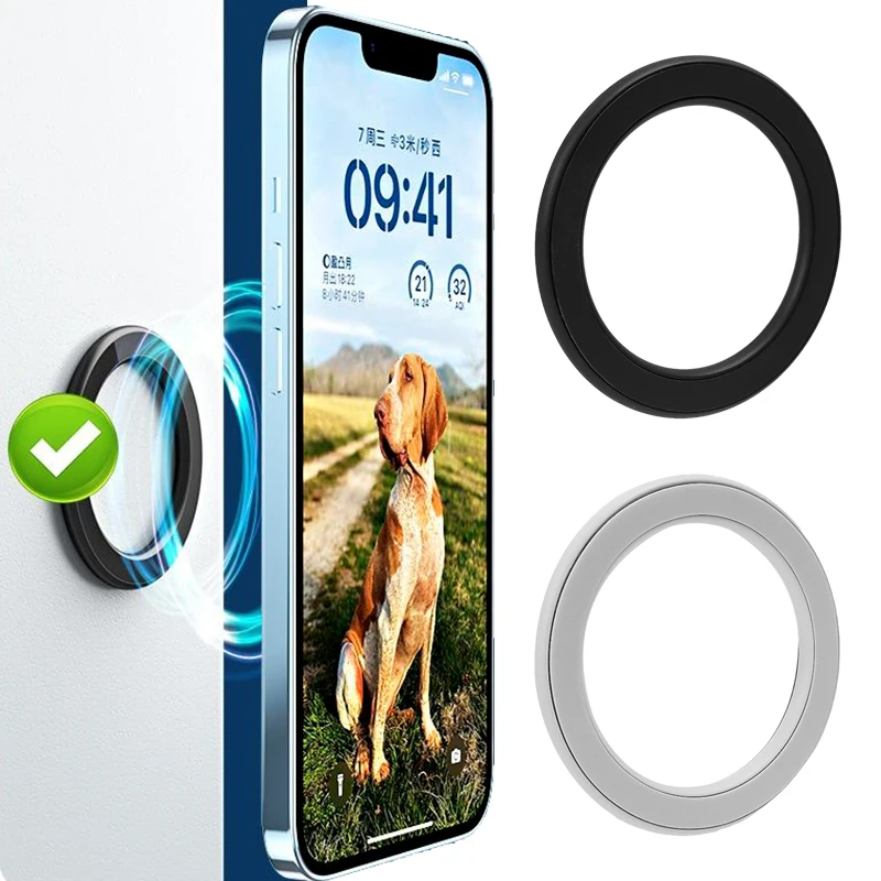 Magnetic Phone Holder Ultra-thin Metal Ring Holder for IPhone 15 14 13 12 for Magsafe Sticky Kickstand Support Wireless Charging