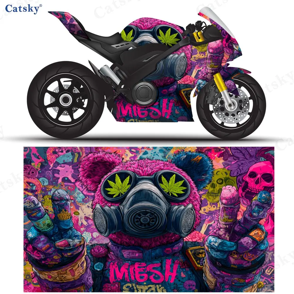 

Violent bear PVC material self-adhesive waterproof motorcycle car sticker, paste firm and anti-wear, waterproof and sun-resistan