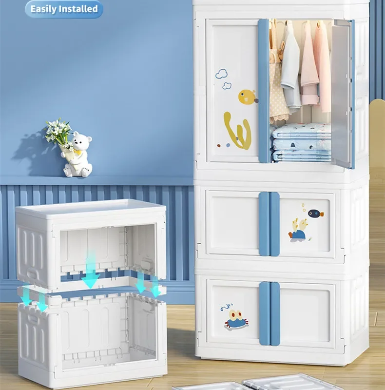 Caja de almacenamiento plegable Simple y moderna para niños, armario para el hogar, ropa, pantalones, ropa interior, casillero, artículos diversos,