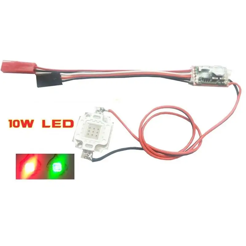 1 pc drone 2-6s luz noturna flash duplo/único 10w lâmpada super brilhante estroboscópica vermelho/verde kit peça de reposição para drone quadricóptero rc