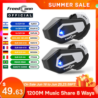 FreedConn T MAX Motorcycle Intercom Bluetooth Headset Helmet 6 Riders intercommunicator Waterproof FM Music Share Earphone BT 5.
