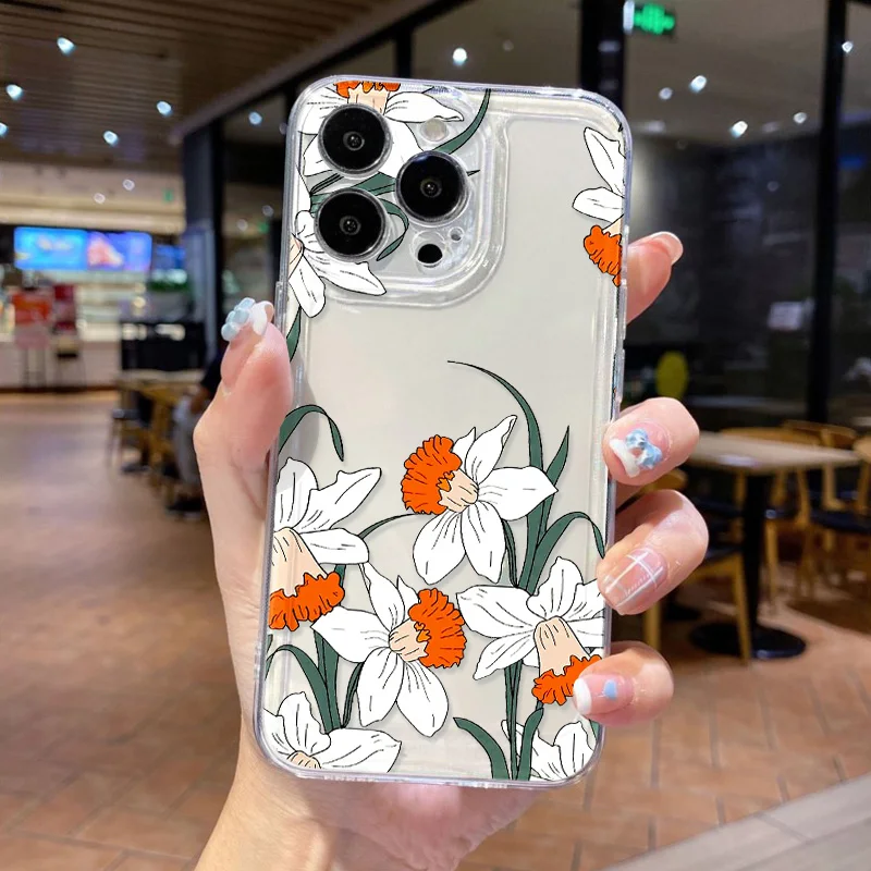 Blumen-Transparent-Hülle für Samsung A57 A55 5G A54 A53 A56 A37 A36 A35 A34 A33 A32 A26 A17 A07 A06 S26 S25 S24 Ultra S23 S22 Plus Cover – Detail 2