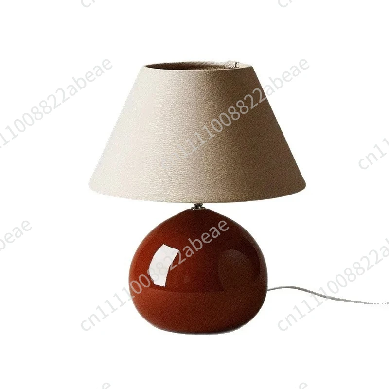 French medieval table lamp cute chestnut designer retro Japanese simple bedroom bedside red festive atmosphere light