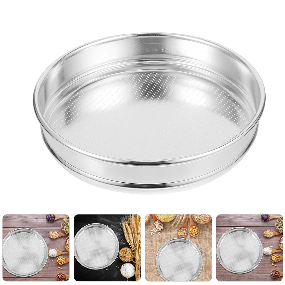 

Round Metal Grain Sieve Screening Tool Mesh Screen Household Kitchen Grain Rice Sampling Sifter Round Sieve