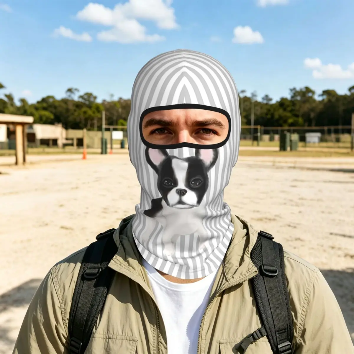 Boston Terrier Breathable Thin Balaclava Full Face Mask Sun Protection Neck Gaiter For Motorcycle Cycling Fishing Outdoor