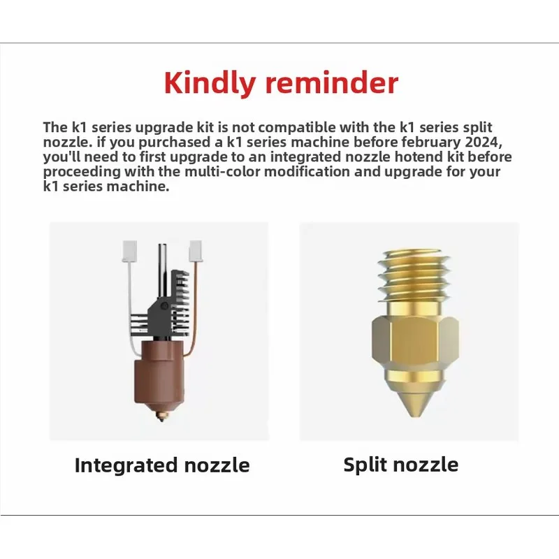 The original brand new multi-color modification kit is suitable for the accessories of the Creality k1 series 3D printers