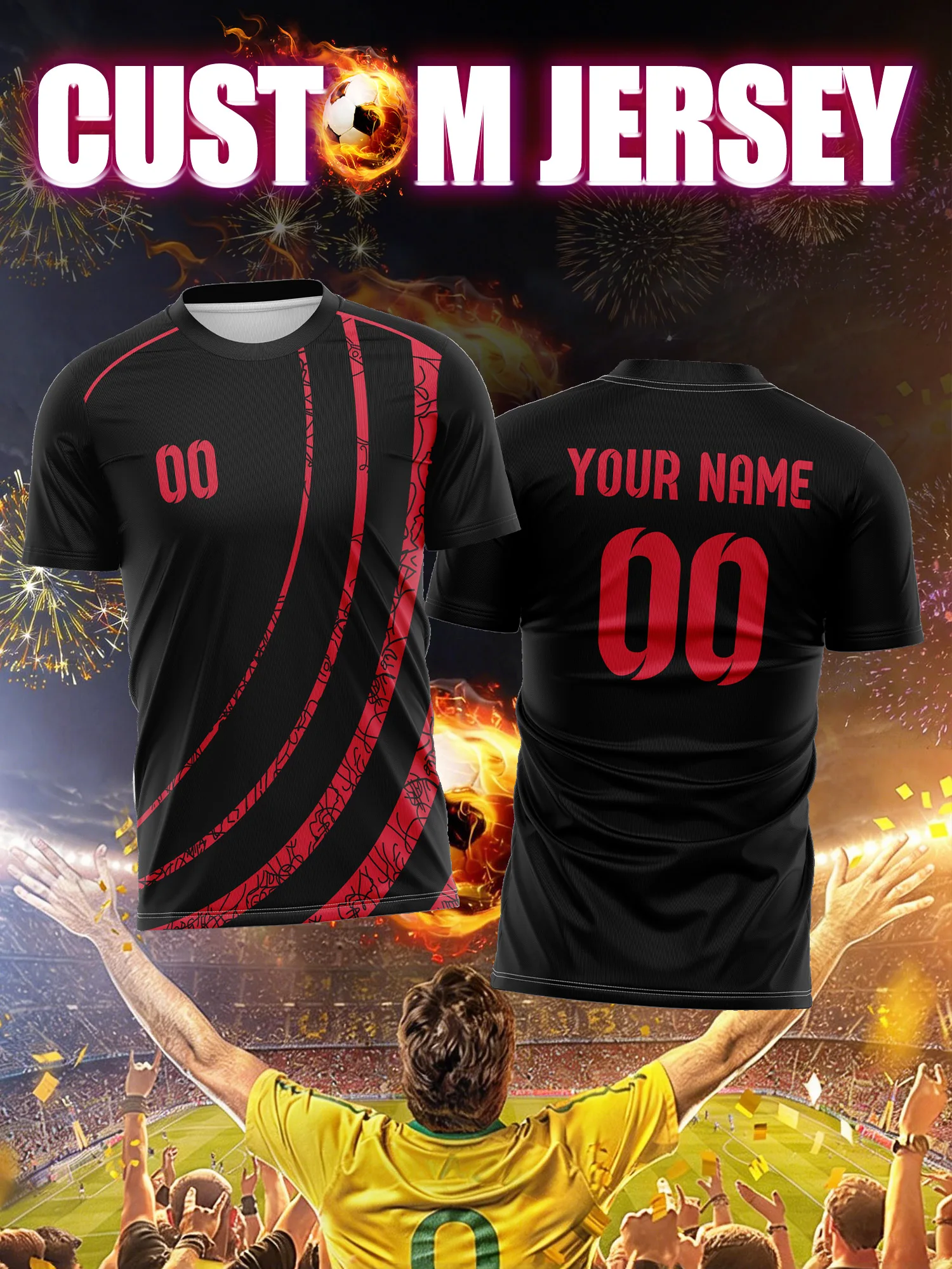 

Футбольная форма с индивидуальным изображением, номером и именем, универсальный комплект на все сезоны, многофункциональная футбольная форма для любого времени года.