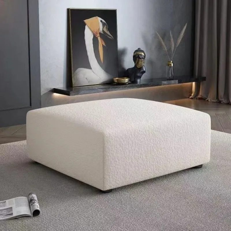 Square Lamb cashmere sofa foot stool futon single shoe changing chair home thousand-bird lattice light luxury sofa bag bench